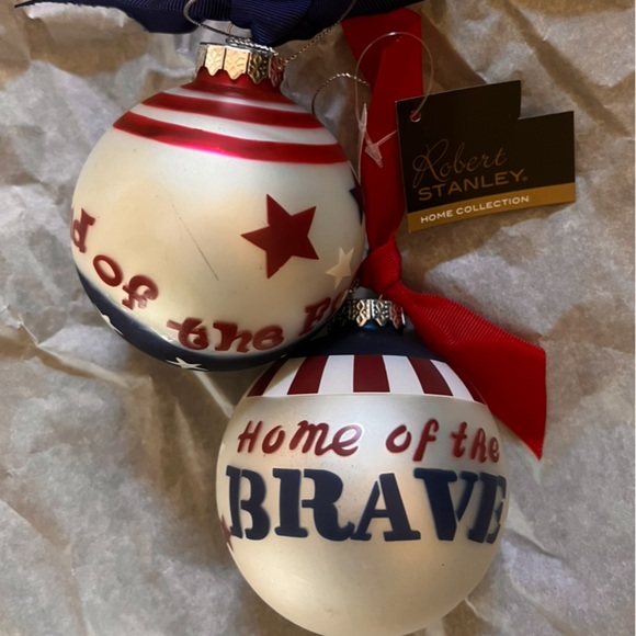 Stanley Other - (2) Patriotic Holiday Ornaments - Red, White, and Blue by Robert Stanley